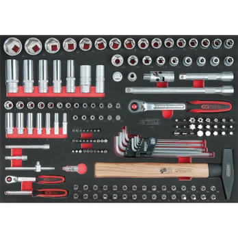 1/4"+1/2" galinių raktų komplektas 163pcs insert, KS Tools