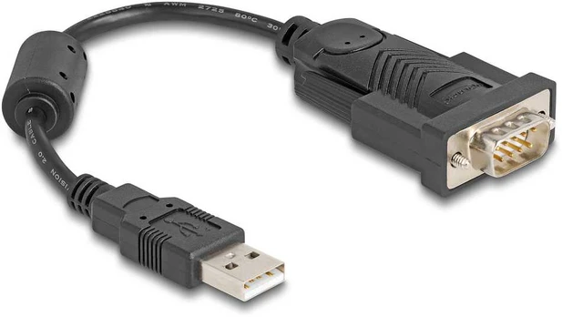 Kabelis USB Delock USB-A - RS-232 0.25 m Juodas (61549)