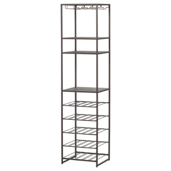 REESE MULTIPURPOSE WINE/BEVERAGE RACK METAL DARK BROWN