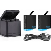 Charger USB 2x Bateria for Gopro Hero 8 / 7 / 6 / 5 kaina