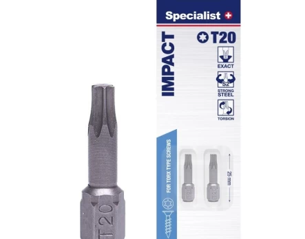 Sukimo antgalis SPECIALIST T20, 2 vnt, 25 mm