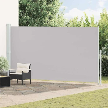 Ištraukiama šoninė kiemo pertvara, pilkos spalvos, 200x500cm