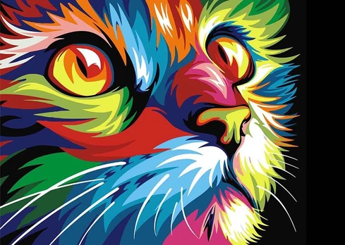 Deimantinis paveikslas Rainbow Cat WD200 38*27 cm