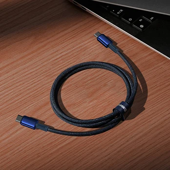 Cable USB-C to USB-C Baseus Tungsten Gold, 100W, 2m (blue)