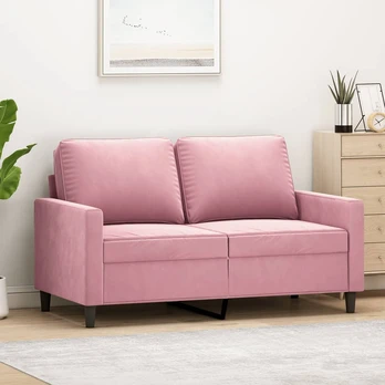 Dvivietė sofa, rožinės spalvos, 120cm, aksomas