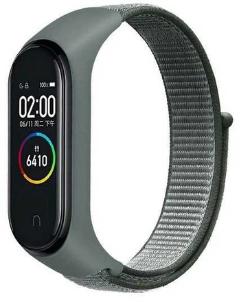 Beline dirželis Mi Band 7/6/5/4/3 NylonLoop pilka/pilkas