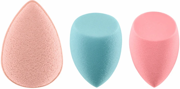 Makiažo kempinėlė Real Techniques Sponge+ Poreless Perfection Kit 4245, 3 vnt., mėlyna sp.