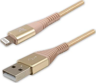 Kabelis USB Logo USB-A - Lightning 1 m Auksinis