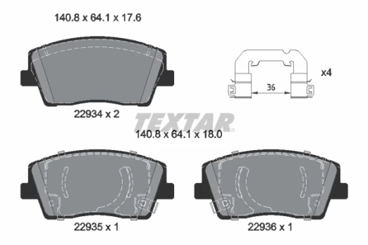 TEXTAR 2293401 Brake pad set