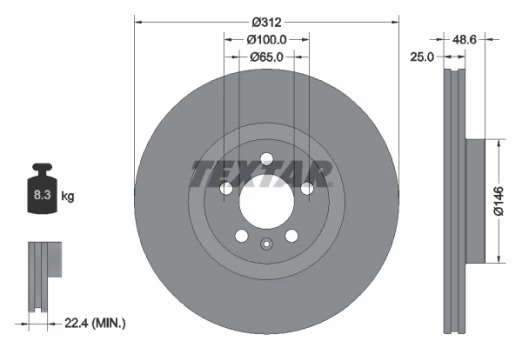 TEXTAR 92303303 Brake Disc