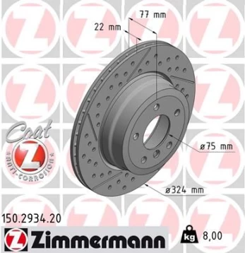 Stabdžių diskas ZIMMERMANN 150.2934.20