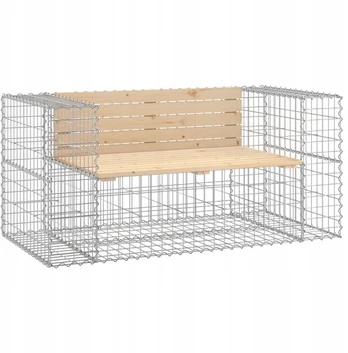 Sodo suoliukas su gabionu, 143x71x65,5 cm, lite d