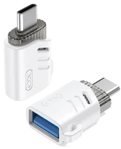 XO adapter USB-USB-C OTG, white (NB256B) kaina