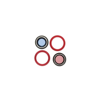 iPhone 14 / 14 Plus kameros stikliukas su rėmeliu Red (2pcs) ORG
