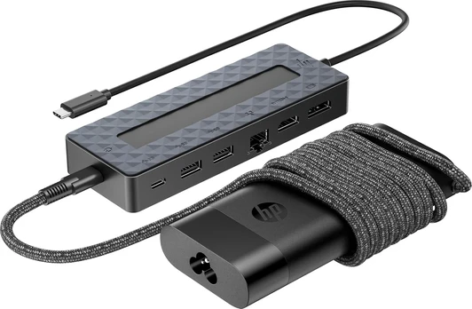 Hp universalus usb-c šakotuvas ir nešiojamojo kompiuterio maitinimo šaltinis