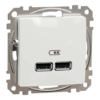 USB įkroviklis Schneider Electric Sedna Design SDD111401 (2×USB-A, 2.1A, baltas)