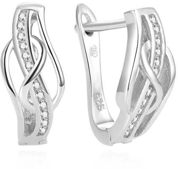 Beneto Elegant sidabrinis earrings with zircons AGUC1277L
