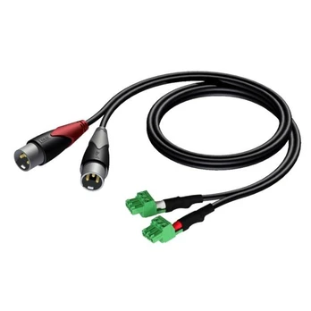 Procab Terminal block x2 - XLR x2 1m juoda (CLA834/1)