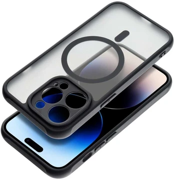 Dėklas Oem Full Matte Mag Cover case compatible with MagSafe for IPHONE 15 PRO MAX juodas