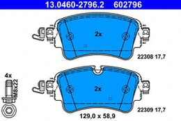 ATE 13.0460-2796.2 Brake pad set