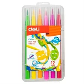 Flomasteriai DELI EC10304, 12 spalvų kaina