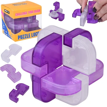 Loginė 3D dėlionė - galvosūkis "Puzzle Lock", violetinė