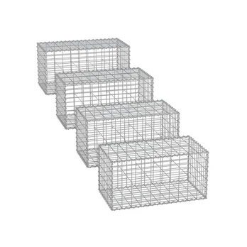 Rinkinys iš 4 gabionų 100x80x30cm., sidabrinės spalvos