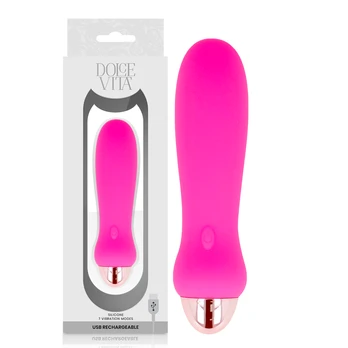 DOLCE VITA RECHARGEABLE VIBRATOR FIVE PINK 7 SPEEDS