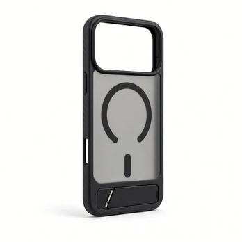 Nugarėlės dėklai Evelatus Apple iPhone 18 Pro Max Rubber Coated MagSafe With Stand Case Black