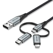 USB laidas Vention CQJHF 1 m Pilka kaina