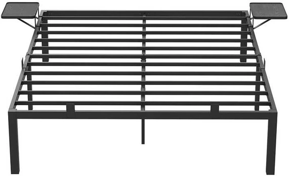 Metalinis dvigulės lovos rėmas 140 x 190 cm su lentynomis