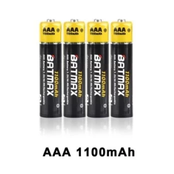 4 vnt - AAA Batmax kraunami akumuliatoriai 1100 mAh talpos
