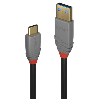 LINDY USB 3.1 Kabelis Typ A/C 5A PD Anthra Line M/M 1.5m