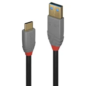 LINDY USB 3.1 Kabelis Typ A/C 5A PD Anthra Line M/M 1.5m kaina