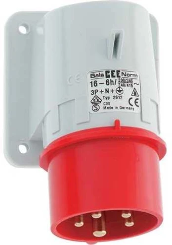 Bals Panelinis lizdas CEE 5P 16A 380V H6 84x84 L