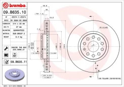 Stabdžių diskas BREMBO 09.B635.11 kaina