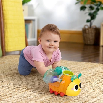 BRIGHT_START INTERACTIVE SPIN N CHASE BUG BALL POPPER TOY