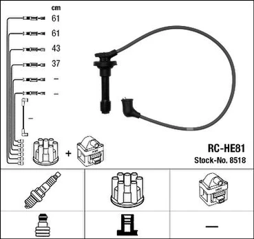 NGK 8518 Uždegimo laido komplektas