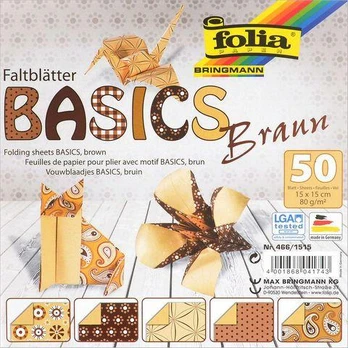 Popierinių figūrų gaminimo rinkinys Folia Origami Basic, ruda