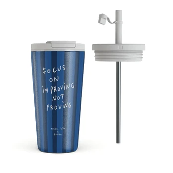 Focus On - Travel Mug, 500 ml / Flap & Straw Set