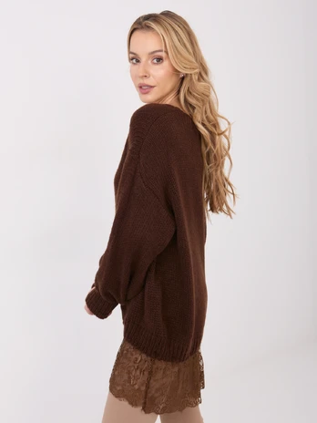 Sweter-IN-SW-33681.05P-ciemny brązowy