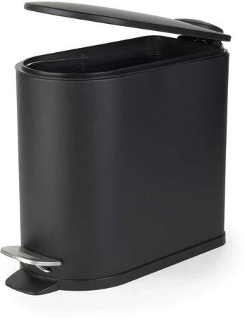 Beldray LA036690BLKPEU7 Slimline D-Shaped Pedal Bin 5-Litre, Baltas