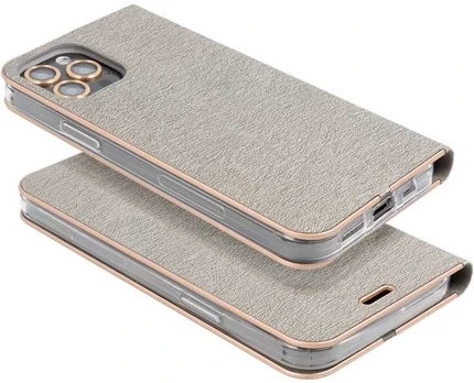 LUNA Book Gold dėklas, skirtas XIAOMI Redmi NOTE 14 4G sidabrui