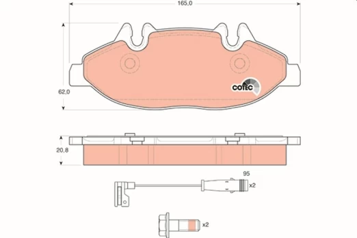 TRW GDB1600 Brake pad set