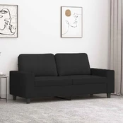 Dvivietė sofa, juodos spalvos, 140cm, audinys kaina