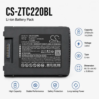 3700 mAh for Zebra TC22, TC27