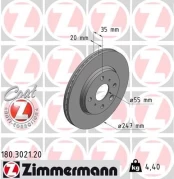 Stabdžių diskas ZIMMERMANN 180.3021.20 kaina