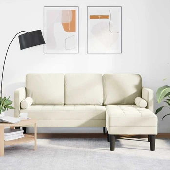 Kampinis Sofas Kremo 173x131x67 cm Aksomas