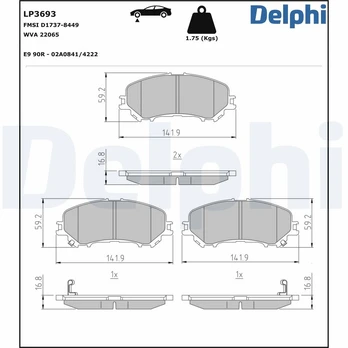 DELPHI LP3693 Brake pad set