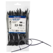 Dirželis nailon. juodas 2,5x150mm,100vnt kaina
